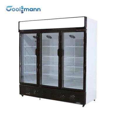 China 862L Glass Door Cooler Fridge Static With Fan Drink Upright Display 2m Height for sale