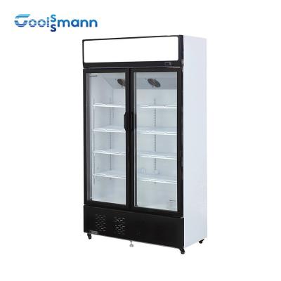 China 45mm Foaming Glass Door Cooler Upright Display Independent Refrigeration System for sale