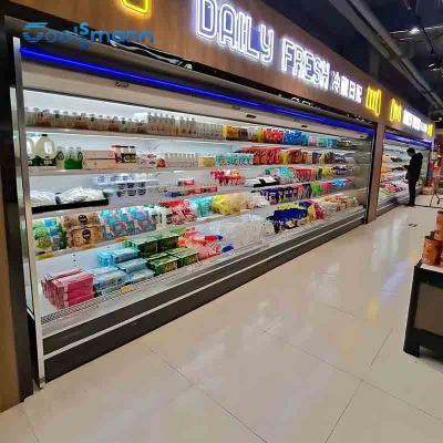 China Ventilator-Kaltluft-Vorhang-Kühlschrank-Anzeige 1200L Multideck offene kältere zu verkaufen