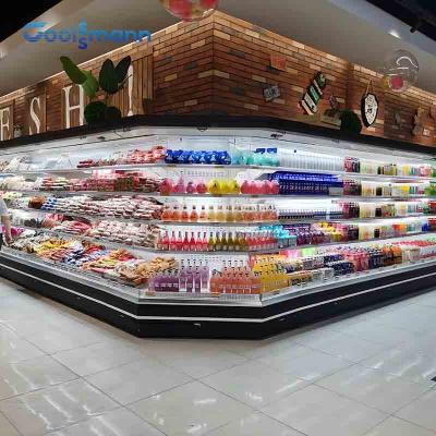 China 1200L Multideck Open Chiller Electronic Controller Commercial Refrigerator Display for sale