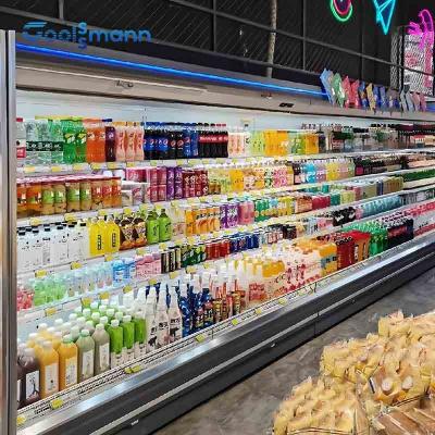 Китай Холодильник дисплея одиночной температуры открытый передний, вертикальный холодильник витринного шкафа продается