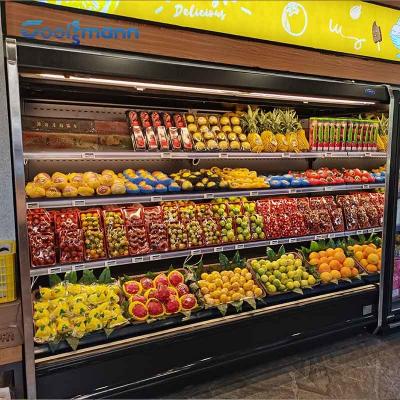 China Supermarket Open Front Display Chiller , Air Curtain Fruit Open Multideck Fridge Cabinet for sale
