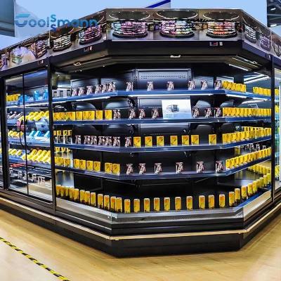 Chine Cabinet ouvert 719L d'étalage de refroidisseur de rideau aérien de vitrines de supermarché de fruit à vendre