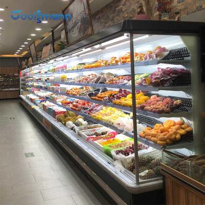 China Refrigerator Open Display Chiller Merchandiser With Anti - Collision Strip for sale