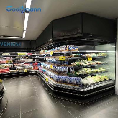 China El refrigerador abierto del escaparate del supermercado exhibe el congelador ancho del gabinete de la legumbre de fruta del 1.25m en venta