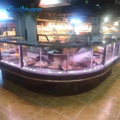China La tienda de delicatessen de la carne exhibe casos abiertos ahorros de energía del supermercado 259L del refrigerador en venta