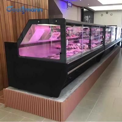 China Carne cozinhada exemplo de 4 supermercados finos do pé, vidro de isolamento do refrigerador da exposição do marisco 330L à venda