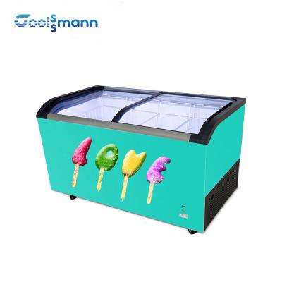China 273 - 645L Ice Cream Display Freezer Clear Tempered Glass Showcase Easy To Clean for sale