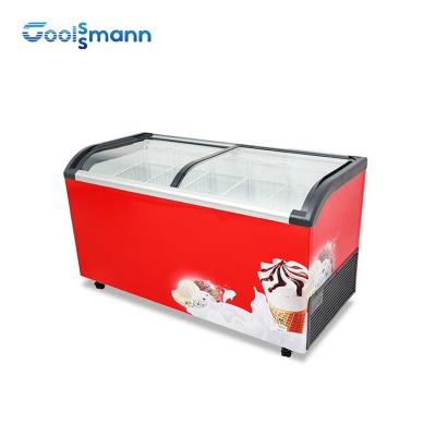 China Mobile Ice Cream Display Freezer 273 - 645L Chest Deep Digital Temperature Fridge for sale