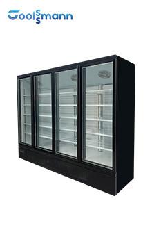China 1700L Glass Door Display Freezer , LED Glass Front Drink Fridge 2m Height for sale