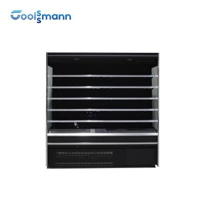 China Fruit Vegetable Open Showcase Chiller LED 4 Layers Food Display Refrigerator for sale