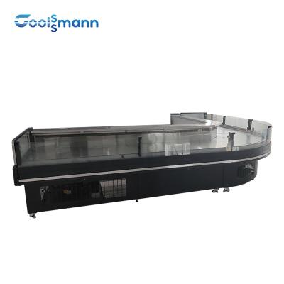 China Frost Free Meat Display Freezer 570L Freestanding Butcher Counter Shop Chiller for sale
