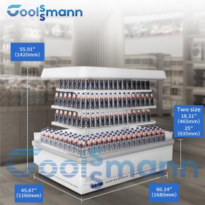 China Caja refrigerada gabinete de la bebida de Multideck del refrigerador de Mini Half Height Food Display en venta