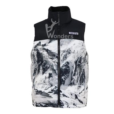 China Waterproof Sleeveless Mens Padding Vest Contrast Color 100% Polyester for sale
