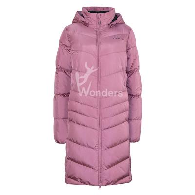 China Customized Women Long Insulated Padded Puffer 100% Polyester for sale