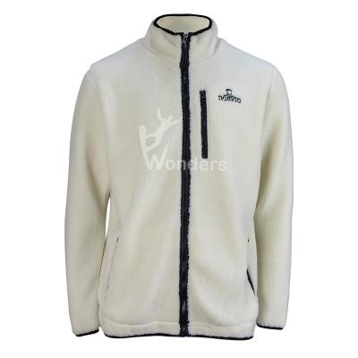 China Men's Recycled Fleece Jacket Full Zip Lined Sherpa 100% Polyester for sale
