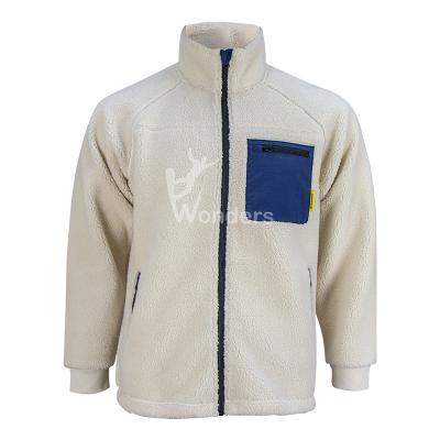 China Mens 100% Recycled Full Zip Breathable Fleece Jacket With Chest Pocket for sale
