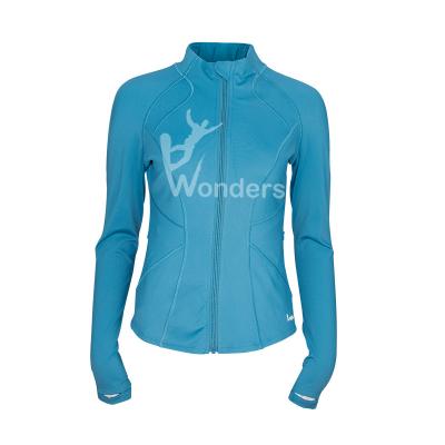 China Women’S Full Zip Up Yoga Top Jacket 75%Nylon 25%spandex for sale