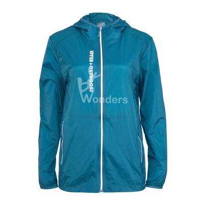 China Womens 100% Recycled Polyester Sports Rain Jacket Sunproof for sale