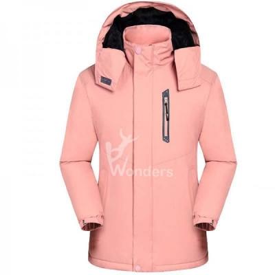 China Women' S Sports Ski Jackets Mountain Windproof Winter Coat With Detachable Hood for sale