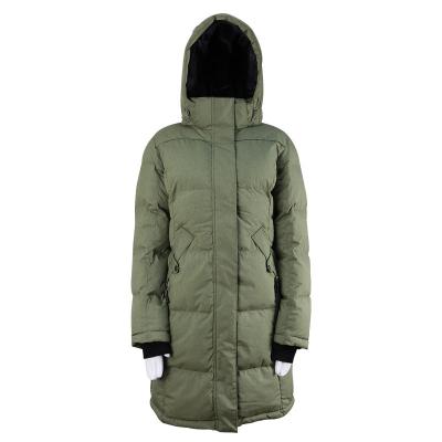 China Men'S Long Hooded Outdoor Padded Coat 100% Polyester Melange Fabric for sale