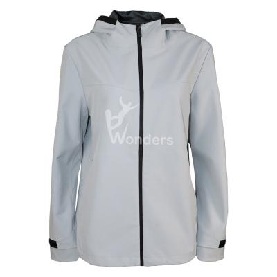 China Womens Three Layer Heat Sealing Rain Waterproof Jackets Outdoor Leisure Hooded for sale