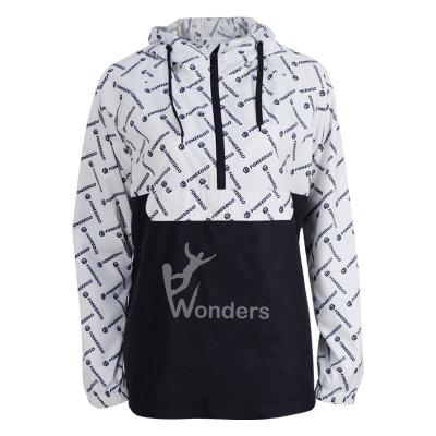 China Lightweight Womens Waterproof Jacket Packable 1/4 Zip Windbreaker Stamping for sale