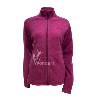 China 100% Polyester Stripe Micro Fleece Windproof Fleece Jacket Women' s Full Zip for sale