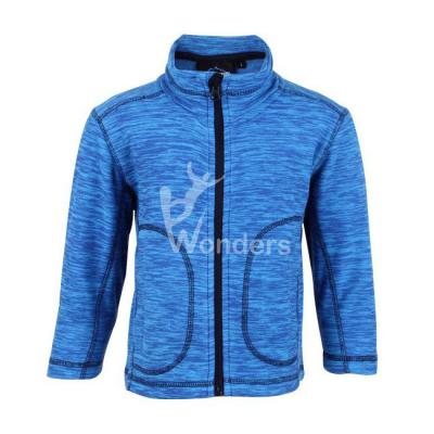 China Boys Melange Breathable Fleece Jacket Full Zip Dyed for sale