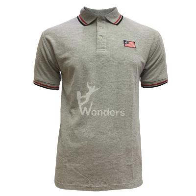 China Slim Fit Short Sleeve Gray Melange Breathable Polo Shirts Man' S Casual for sale
