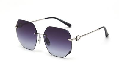 China Frameless Sunglasses Gradient Sunglasses Women'S Metal Frame Polarized Vintage for sale