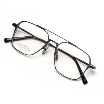 China Vogue Double Bridge Square Metal Optical Glasses BSCI 136MM Plain Lens for sale