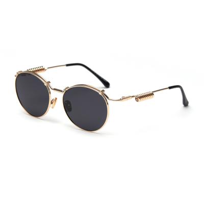 China Spring Shape Shades 145MM Plain Lens Glasses Unisex Sunglasses Unique Metal Frame for sale