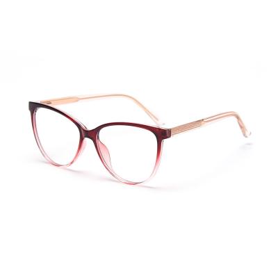 China Spring Europe America Large Cat Eye TR90 Material Glasses Flat Mirror Female Myopia for sale