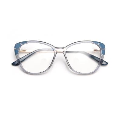 China Fashion Ladies Oversized Tr90 Glasses Frames Tr90 Blue Light Glasses for sale