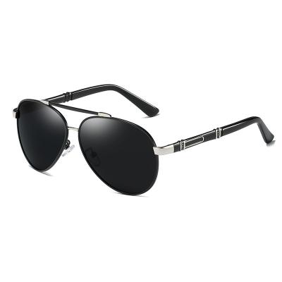 China Fashion Metal Frame Polarized Sunglasses Black UV400 Oversized Metal Frame Glasses for sale