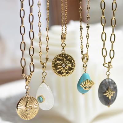 Chine l'or 18k a plaqué des charmes pendants de pierre naturelle pour les boucles d'oreille DIY fait sur commande de collier à vendre