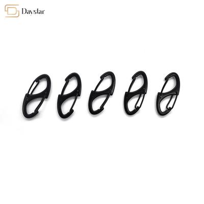 China Double Sided S Carabiner Clips Metal Accessories Slide Lock Snap Hooks for sale