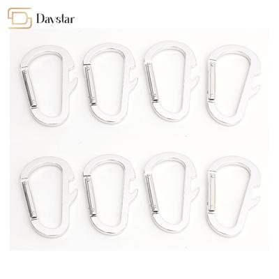 China Keychain Hiking Metal Accessories , D Shape Snap Buckle Metal Carabiner Clip for sale
