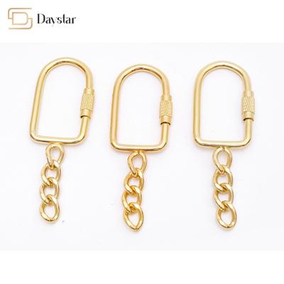 China Diy Keychain Crafts / Jewelry Making Metal Locking Carabiner Keychain With Jump Rings for sale