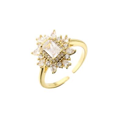 China Plated 24K Gold Plated Rings Engagement Wedding Finger Ring for sale