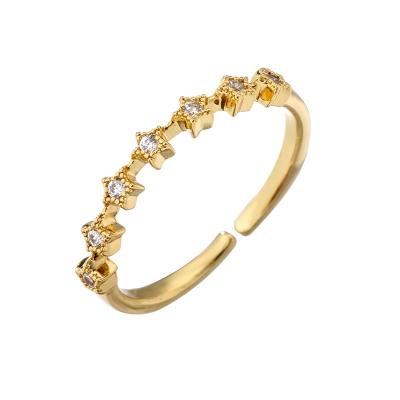 China O ouro de abertura chapeou os anéis das mulheres os anéis da promessa que do ouro de 24k personalizam à venda