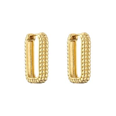 China 24K Chunky Gold Plated Hoop Earrings en venta