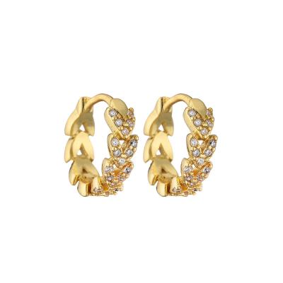 Chine Boucles d'oreille classiques de mode de fausse pierre de femmes de bijoux d'or du cercle 24K à vendre
