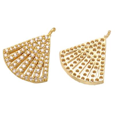 China Copper CZ Seashell Cute Gold Dangle Earrings Pendant For Women Jewelry Making for sale