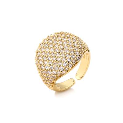China Rock Men Hip Hop Ring 18k Gold Plated Chunky Micro Pave CZ Ring for sale