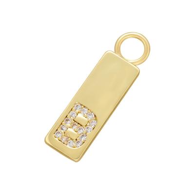 Chine Pendants pendants de charme de Zircon de lettre initiale de bijoux d'or de DIY 18K à vendre