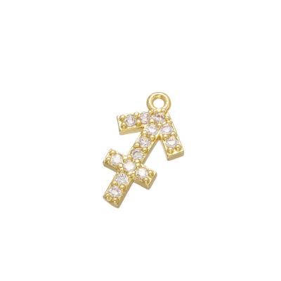 China Micro Pave 18K Gold Pendant Diamond CZ Gold Constellation Pendant for sale