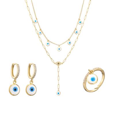 China Enamel 18K Gold Jewelry Set for sale
