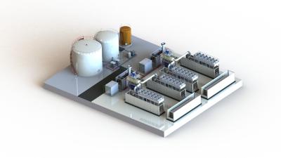 Chine L'usine conteneurisée de puissance de feu de HFO, la centrale de gaz FONT et de GNL 400V 11KV 33KV à vendre